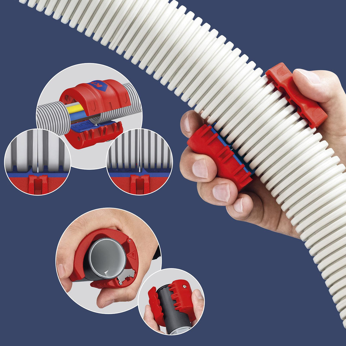 KNIPEX BIX Cutter with Corrugated Pipe Cutting Insert 90 22 10 V01  White Rose Tools