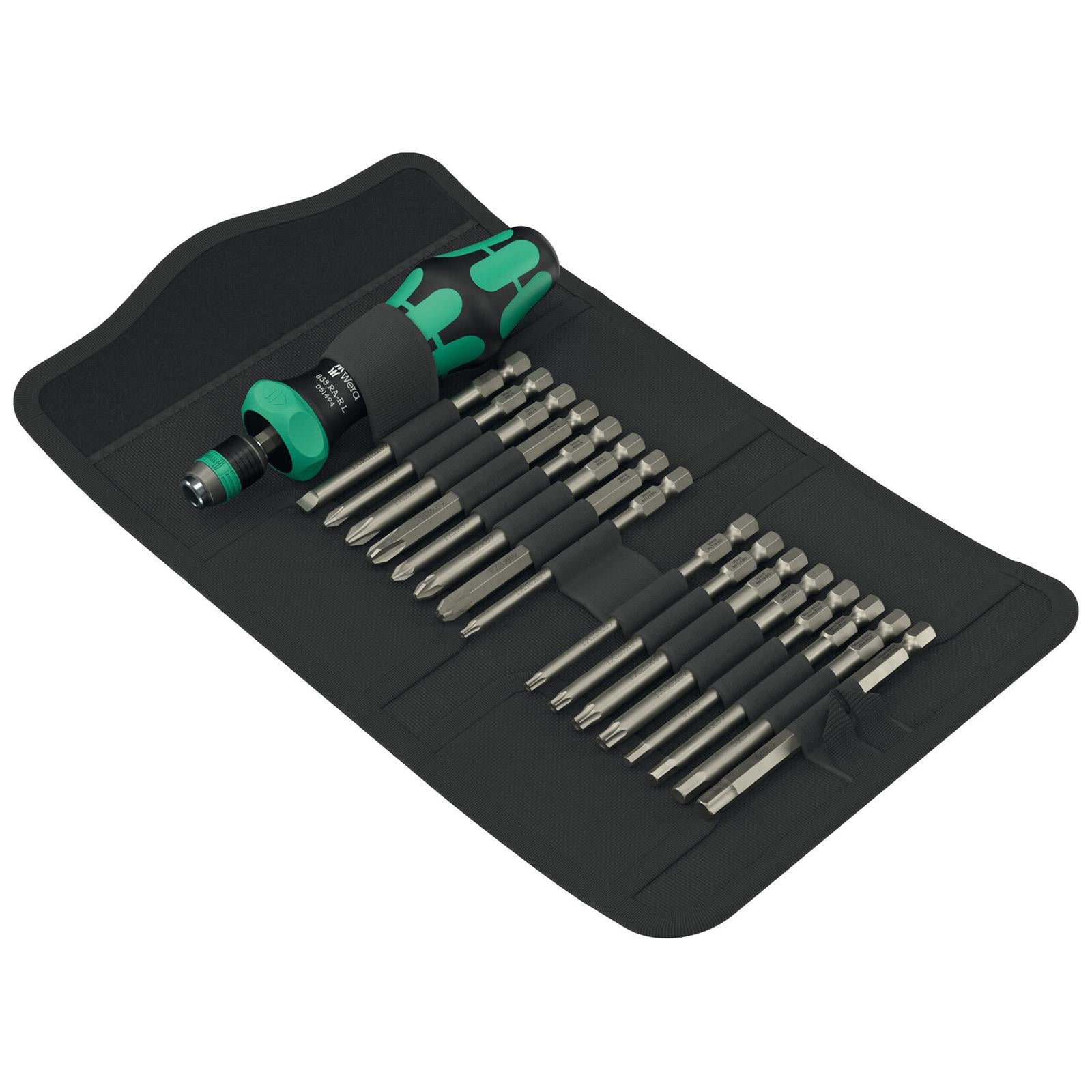 Wera Ratchet Screwdriver Set Kraftform Kompakt 60 RA-R 1 17 Pieces PH PZ TX BO SL Hex