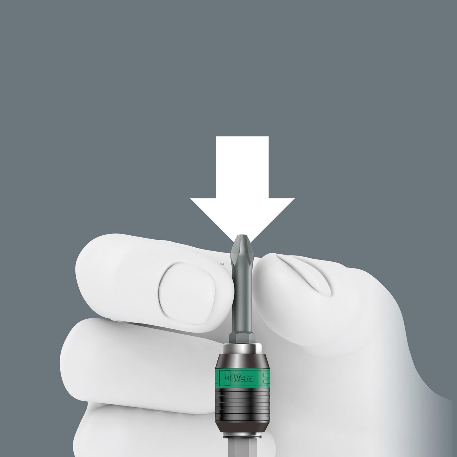 Wera Countersink Bit Set 1-Flute 8 Piece 845/8 with Screwdriver and Rapidaptor Bit Holder 