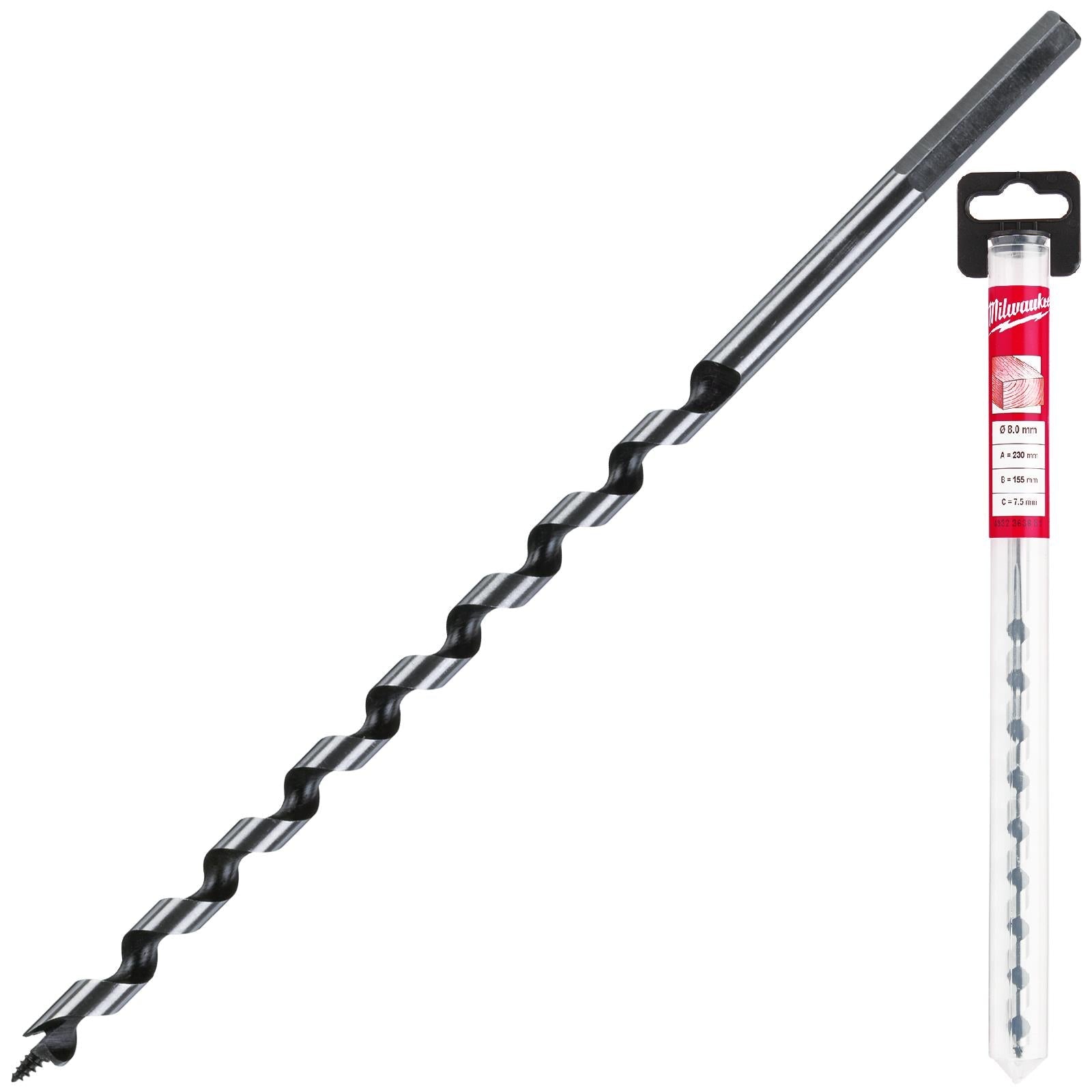 Milwaukee Wood Auger Drill Bits 230mm Overall Length 
