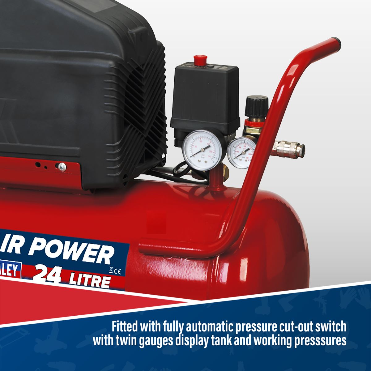 Sealey Air Compressor 24L Direct Drive 1.5hp 
