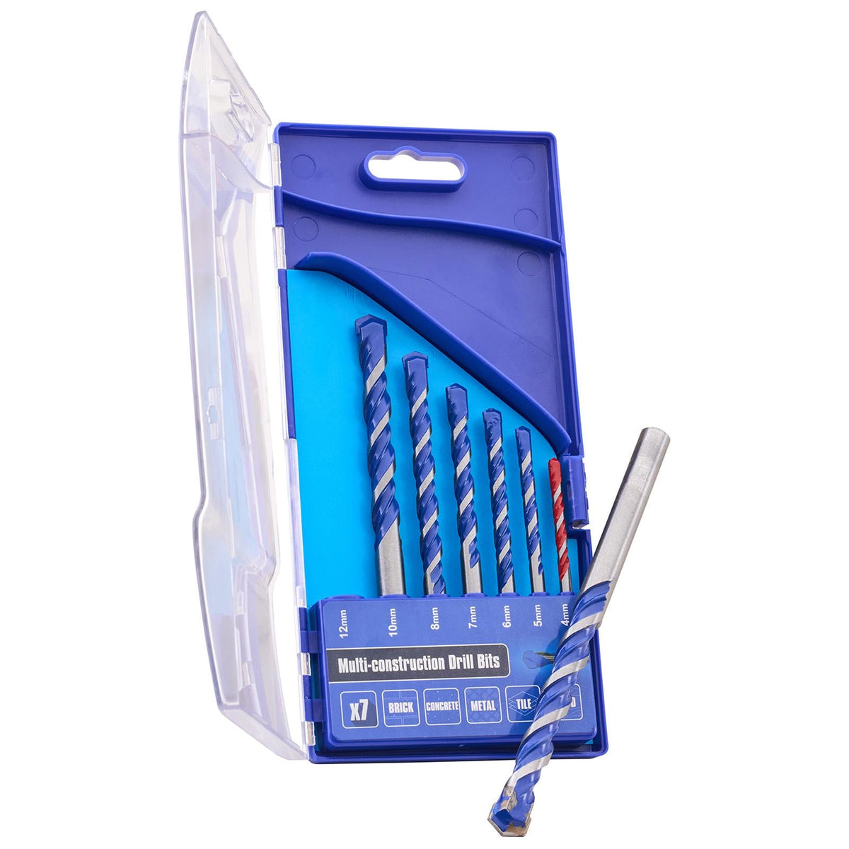 Faithfull 7 Piece Multi Construction Drill Bit Set 4-12mm FAIMCDSET7  White Rose Tools