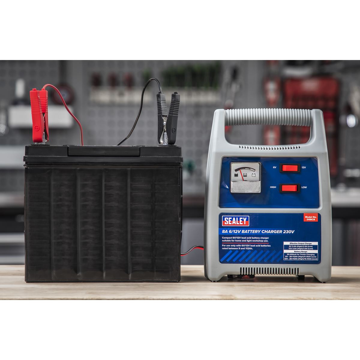Sealey Battery Charger 8A 6/12V 230V 