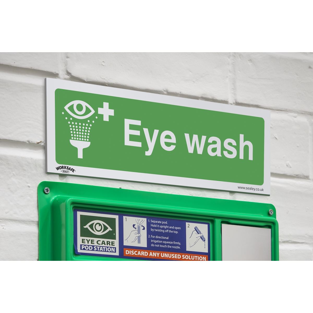 Worksafe by Sealey Safe Conditions Safety Sign - Eye Wash - Rigid Plastic