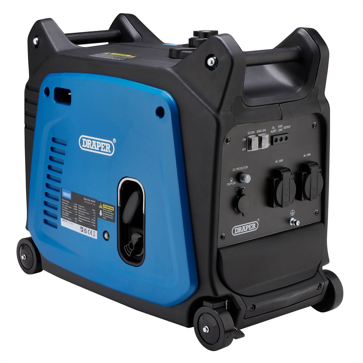 Draper Petrol Inverter Generator 2300W 95197  White Rose Tools