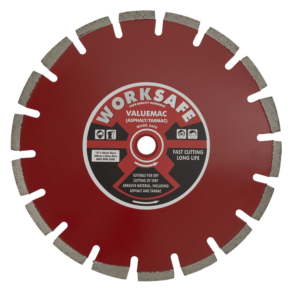 Worksafe by Sealey Valuemac Diamond Blade Ø300 x Ø20mm