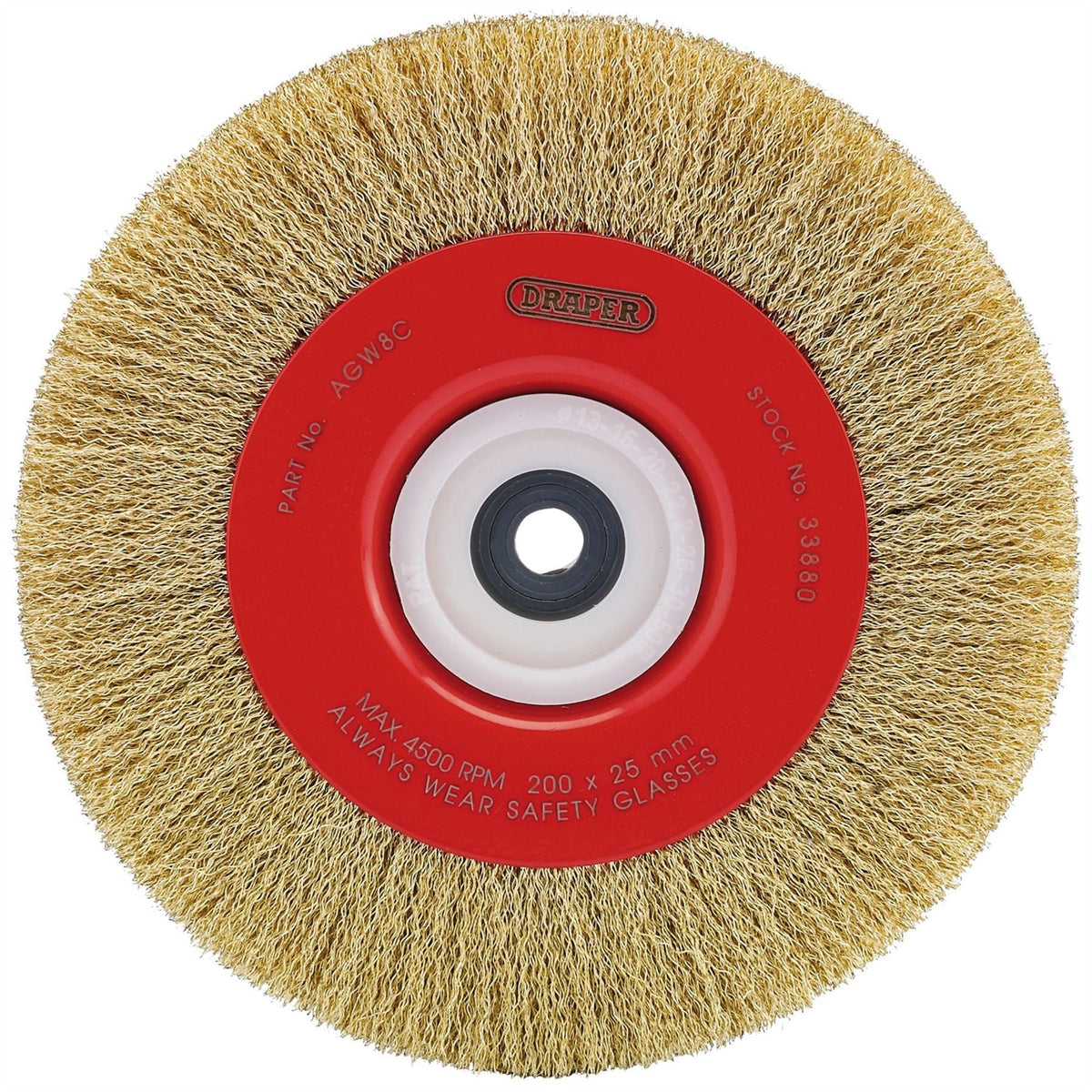 Draper Crimped Steel Wire Brushes 200 x 25mm 33880  White Rose Tools