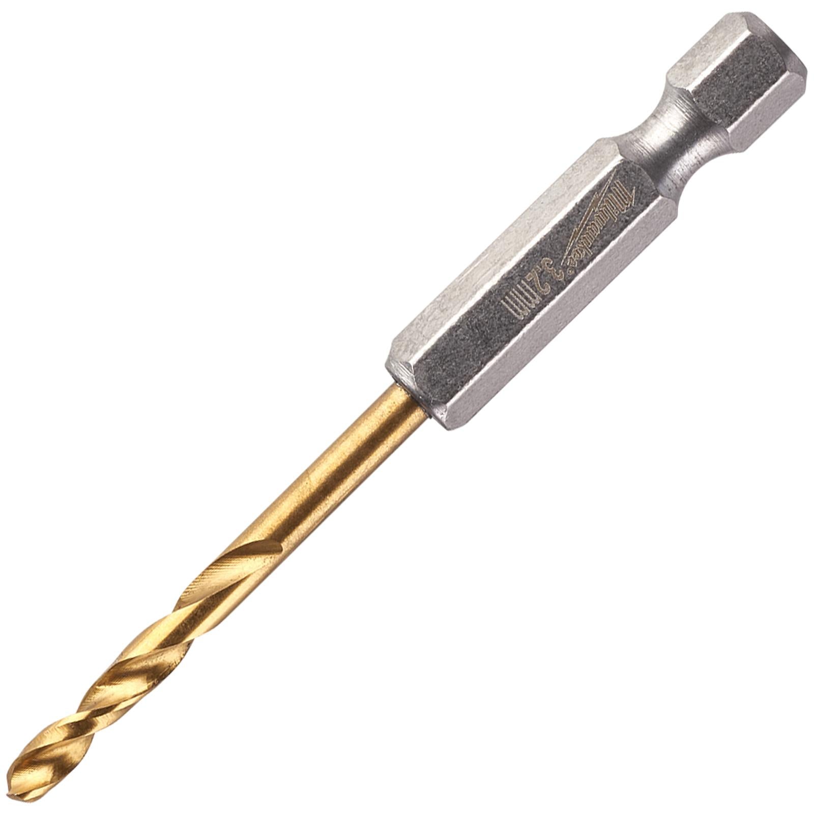 Milwaukee Red Hex Metal Drill Bits HSS Shockwave Impact Duty 1/4" Hex Shank 