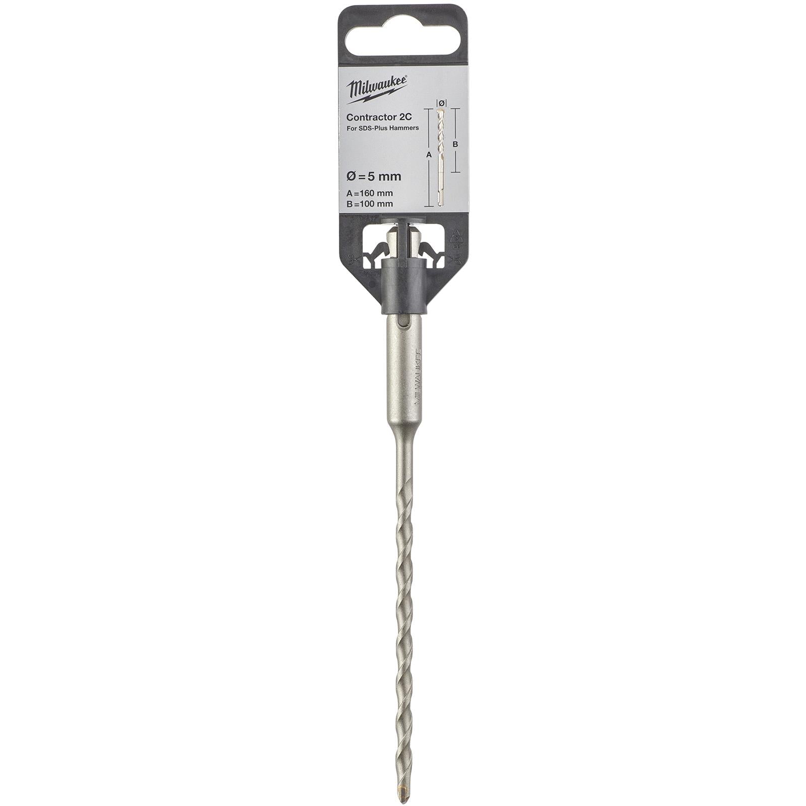 Milwaukee SDS Plus Contractor Hammer Drill Bits 2 Cut 