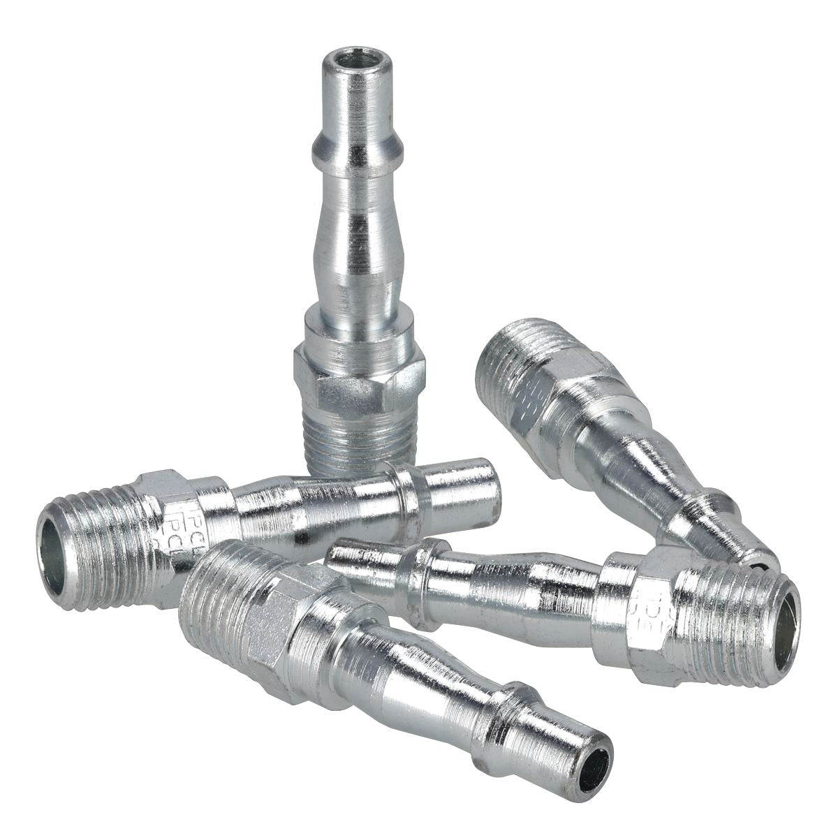 Sealey 5 Pack 1/4" BSPT Male Screwed Bayonet Adaptor Air Line Fitting Connector