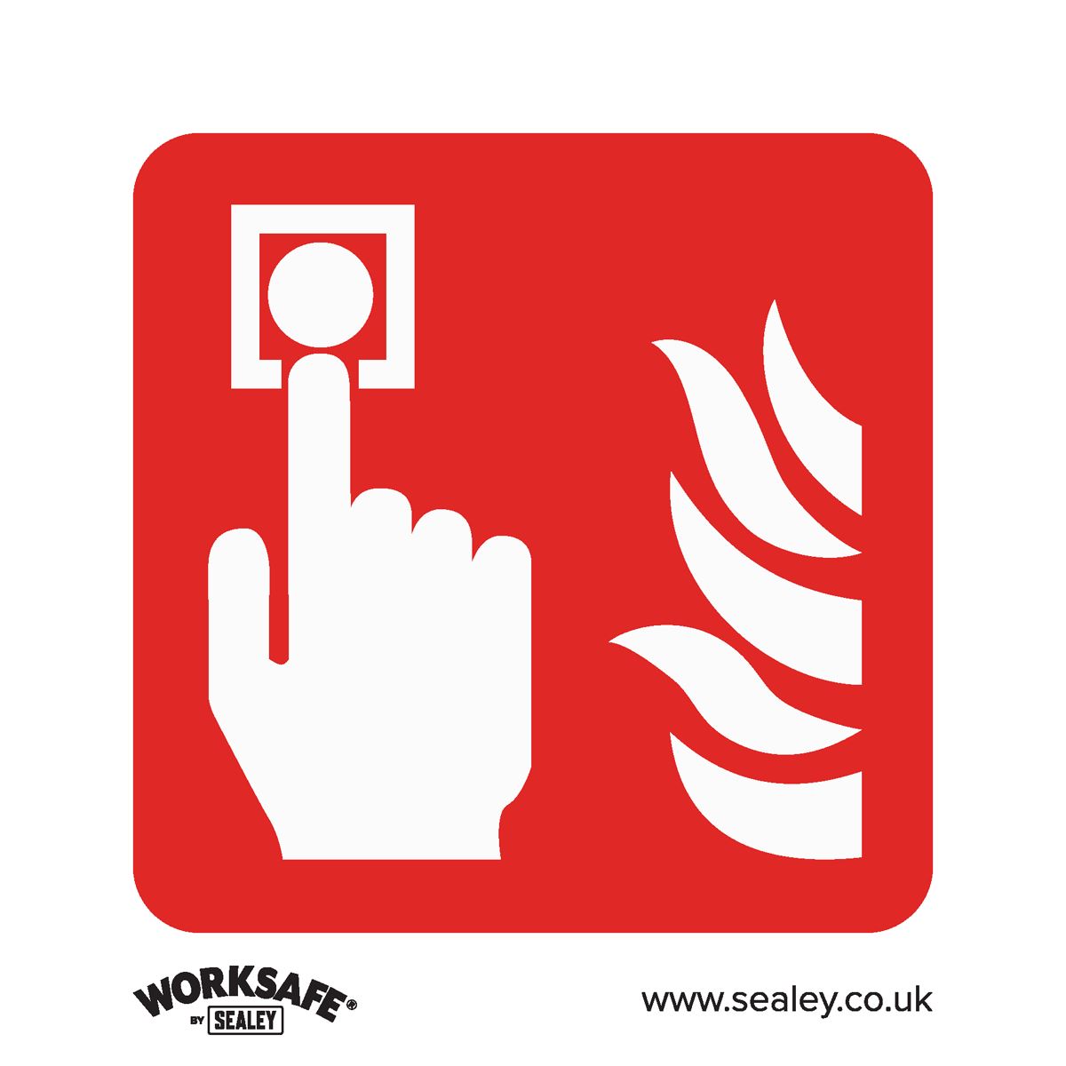 Worksafe by Sealey Safe Conditions Safety Sign - Fire Alarm Symbol - Rigid Plastic - Pack of 10 