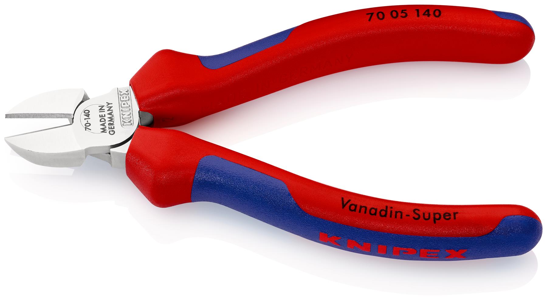 KNIPEX Diagonal Side Cutting Pliers Chrome 140mm Multi Component Grips 70 05 140