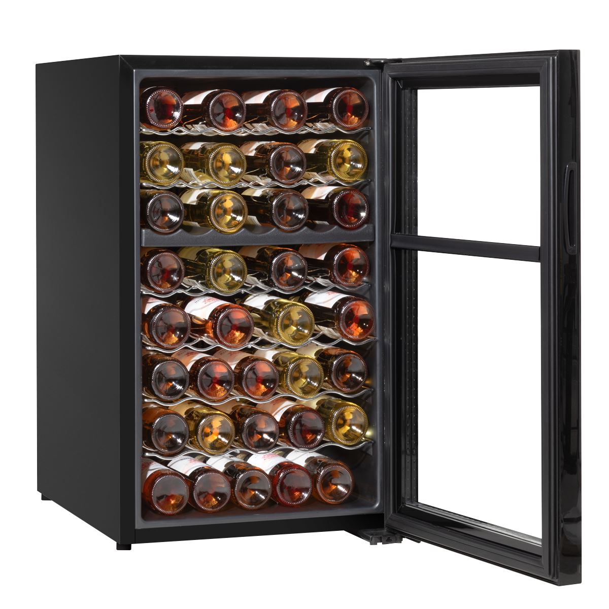 Baridi 52 Bottle Dual Zone Wine Cooler, Fridge, Touch Screen Controls, LED - Black