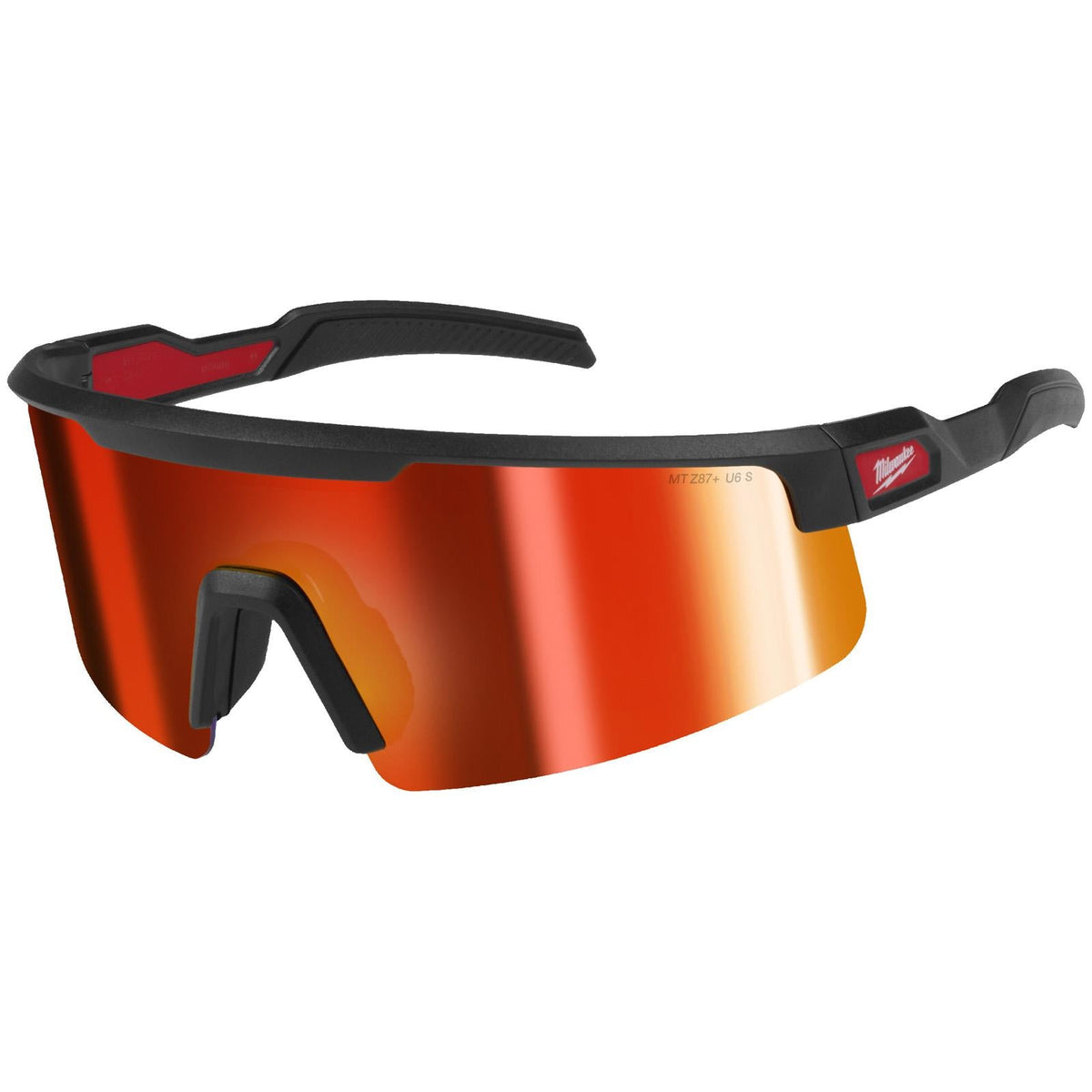 Milwaukee Sunburst Large Format Mirrored Safety Glasses  White Rose Tools