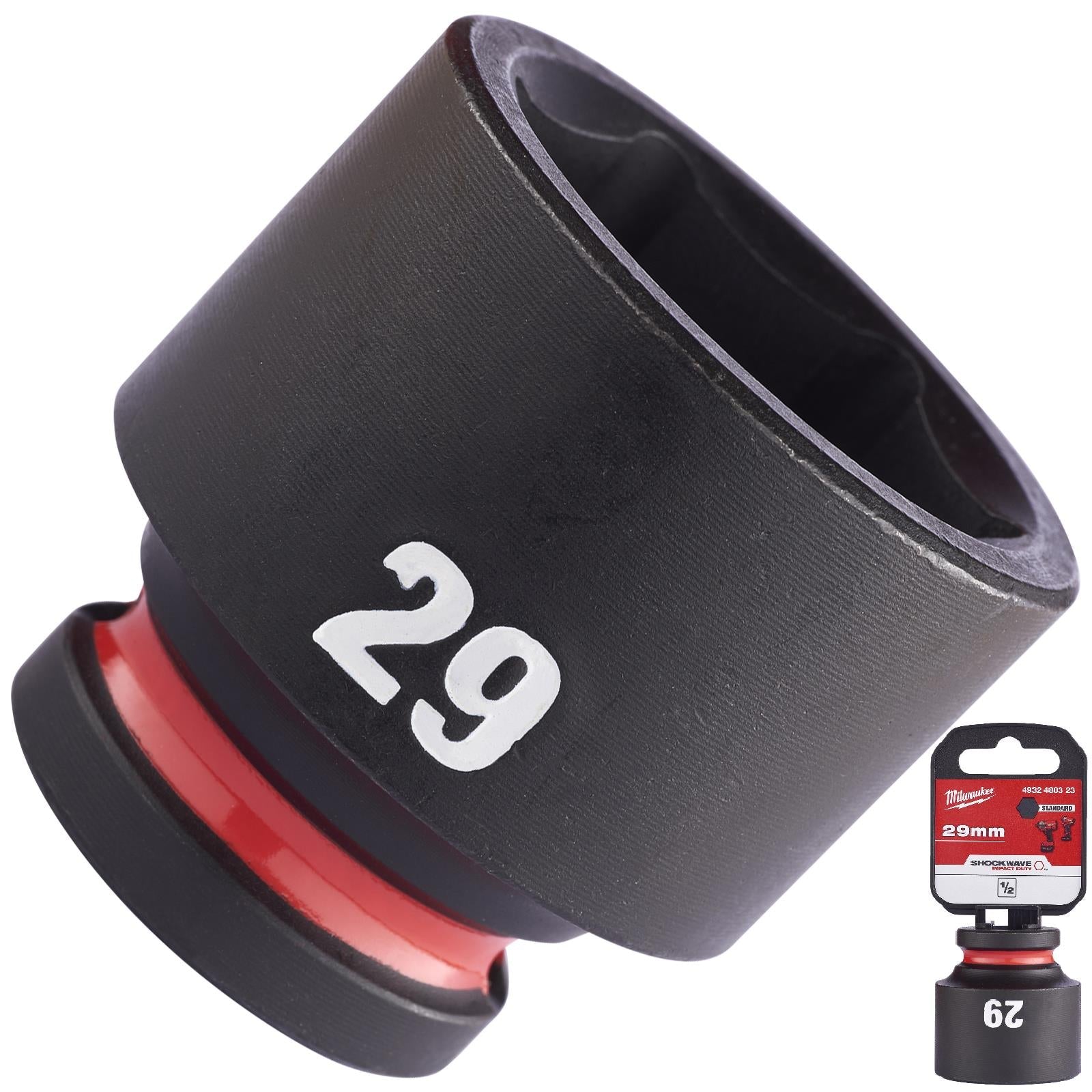 Milwaukee Impact Sockets Standard 1/2" Drive 8-32mm SHOCKWAVE Impact Duty 