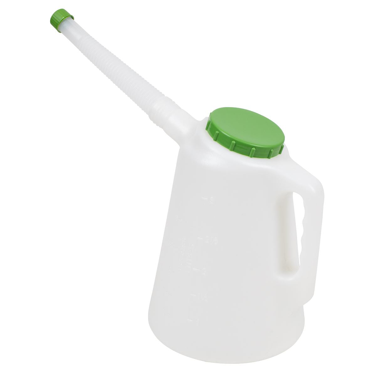 Sealey Oil Container with Flexible Spout 3L - Green Lid  White Rose Tools