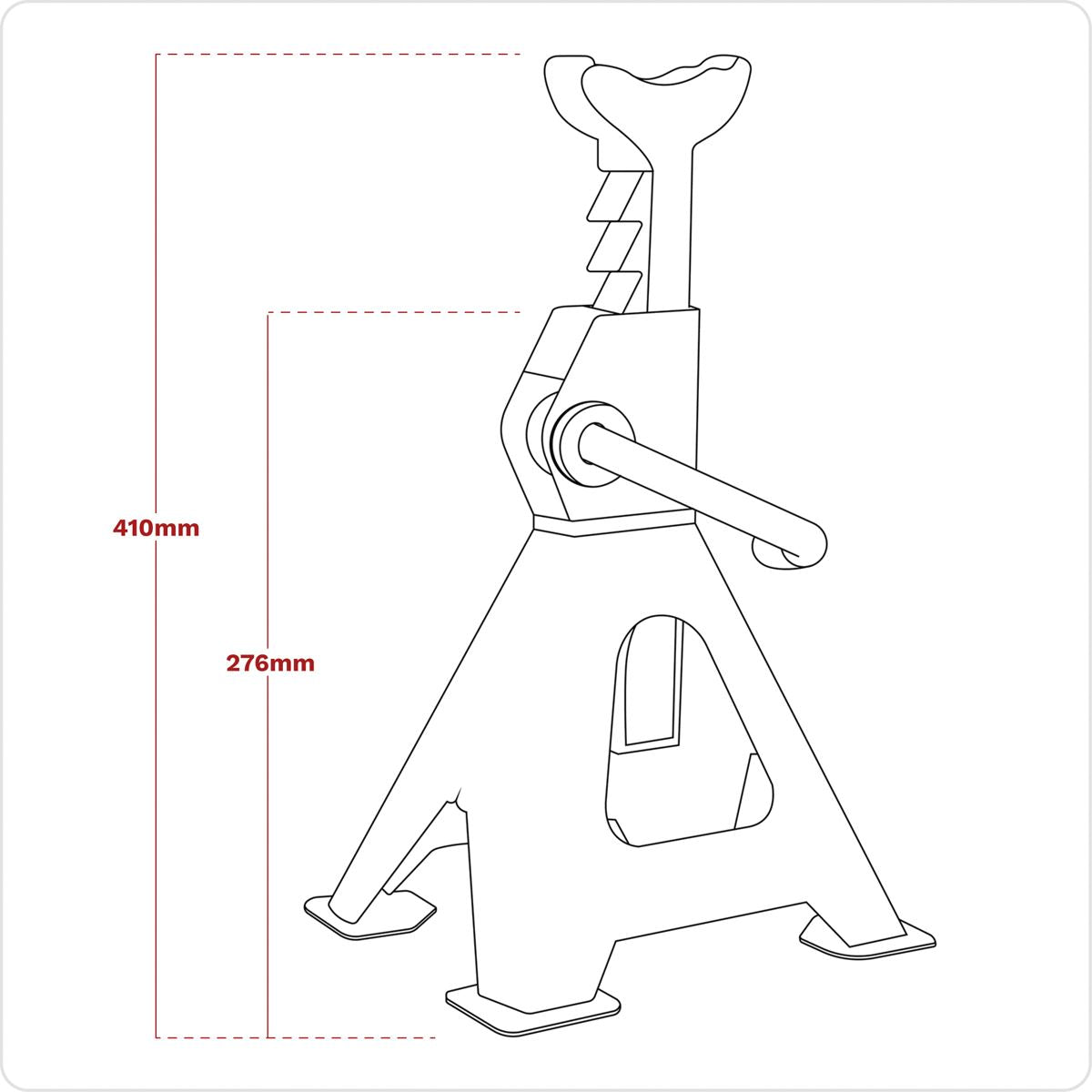 Sealey Ratchet Type Axle Stands (Pair) 2 Tonne Capacity per Stand - Blue 