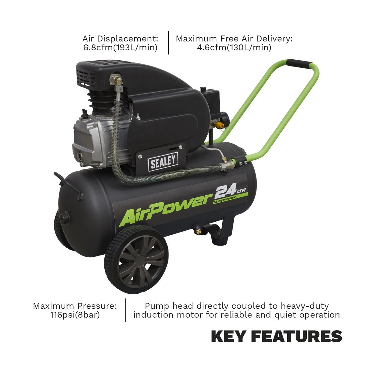 Sealey 24L Direct Drive Air Compressor 2hp 
