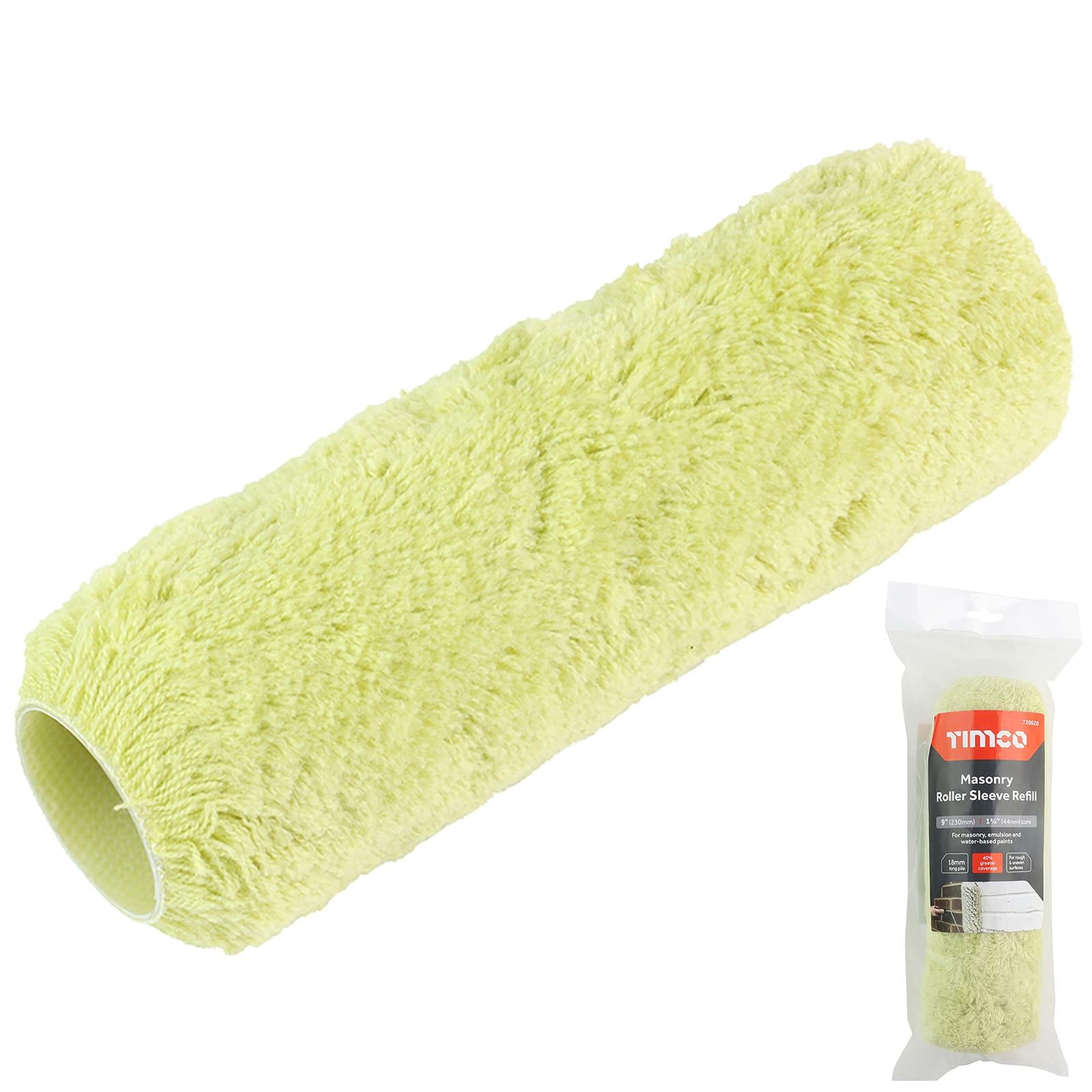 TIMCO Masonry Paint Roller Sleeve Refill 230mm 9" Extra Long Pile 18mm