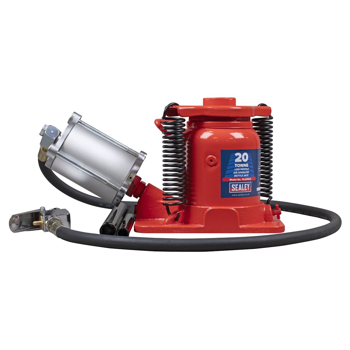 Sealey Low Profile Air Operated Hydraulic Bottle Jack 20 Tonne  White Rose Tools
