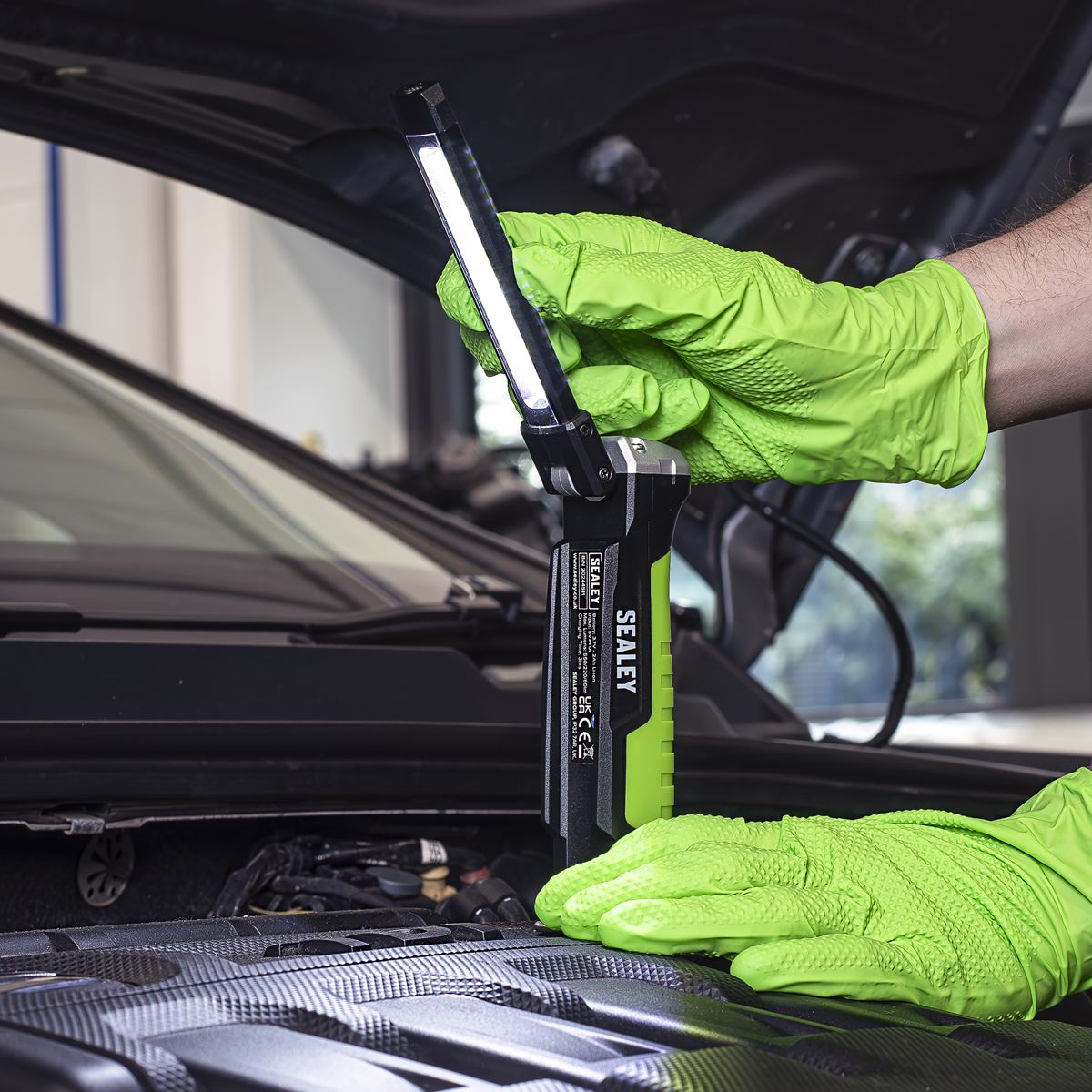 Sealey Rechargeable Slim Folding Inspection Light 6W COB LED & 1W SMD LED Lithium-ion