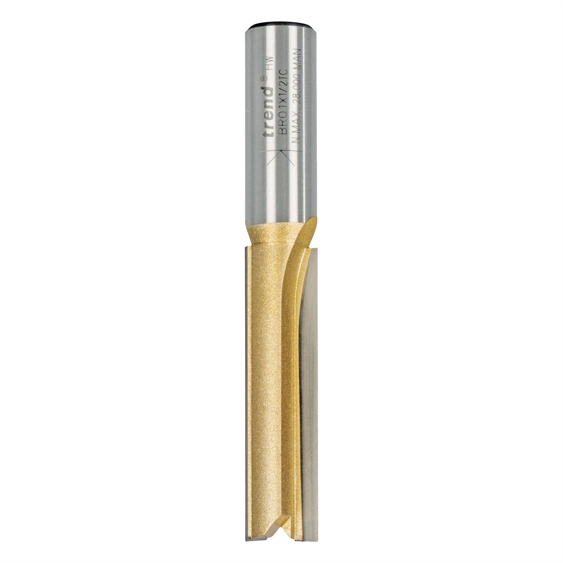 Trend 1/2" Tct Two Flute Straight Worktop Router Cutter 12.7mm X 50mm BR01X1/2TC