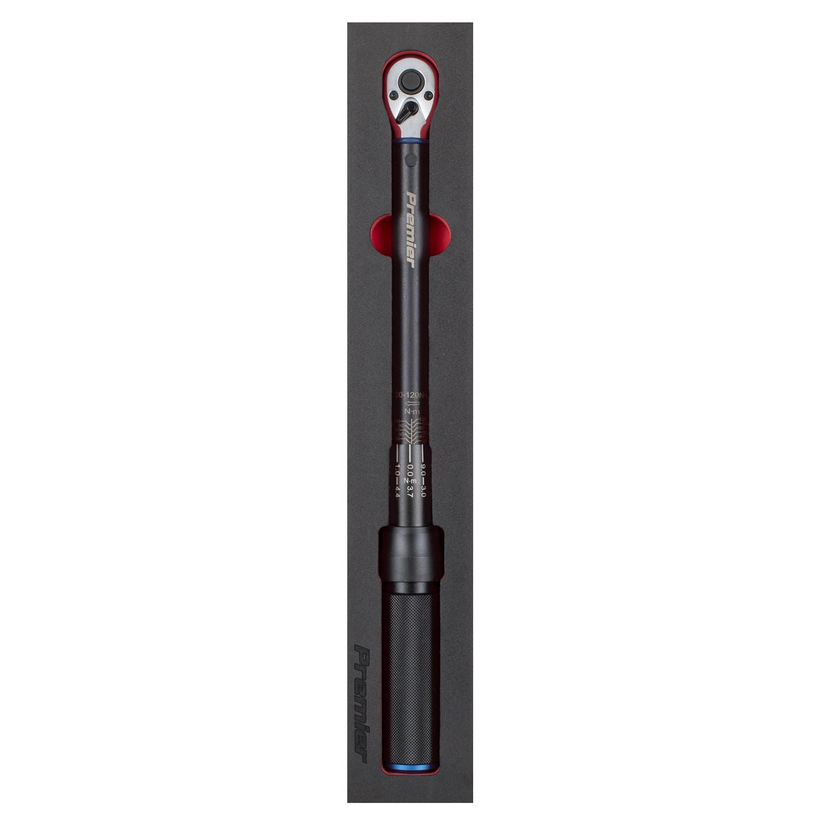 Sealey Premier Black Torque Wrench Micrometer Style 3/8"Sq Drive Calibrated 20-120Nm - Premier Black  White Rose Tools