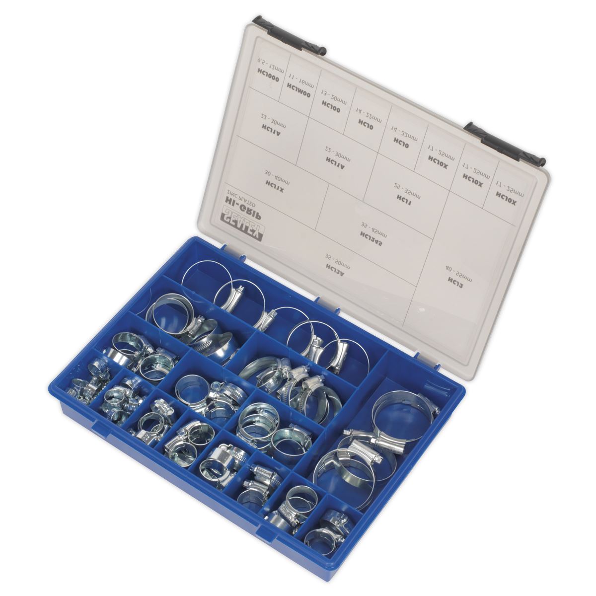 Sealey HI-GRIP® Hose Clip Assortment 81pc Sizes Ø9.5-55mm