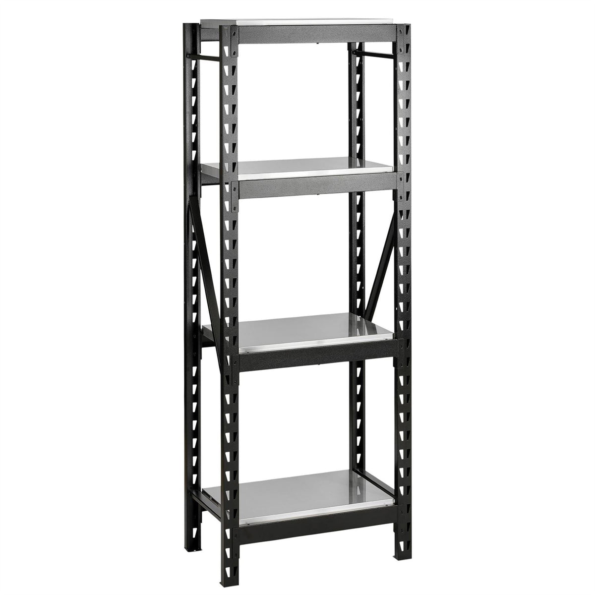 BUNKER 21 Piece Modular 4 Tier Racking with Stainless Steel Shelving 750mm 32486  White Rose Tools