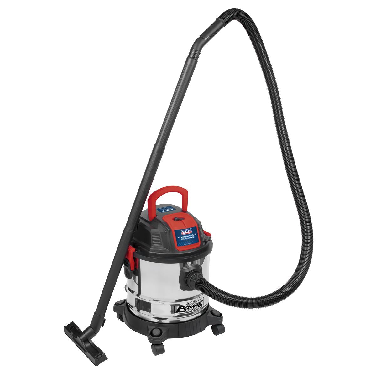 Sealey Vacuum Cleaner Wet & Dry 20L 1200W/230V Stainless Drum 