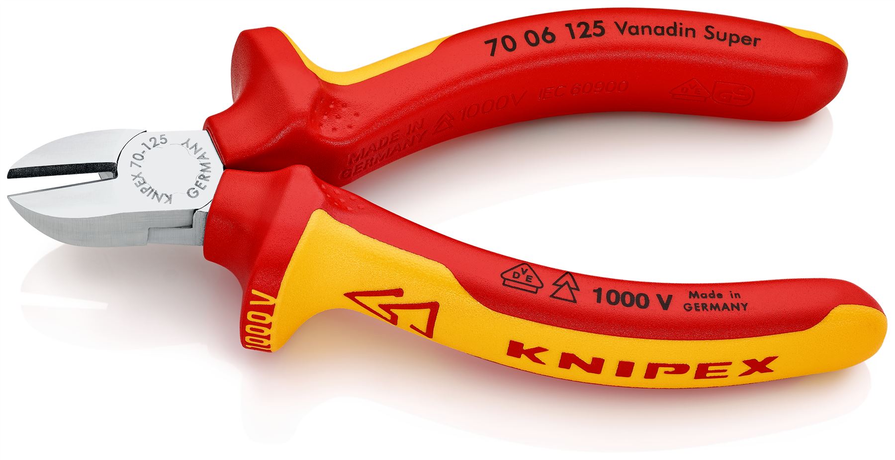 KNIPEX Diagonal Cutting Pliers Side Cutters 125mm VDE Insulated Multi Component Grips 70 06 125