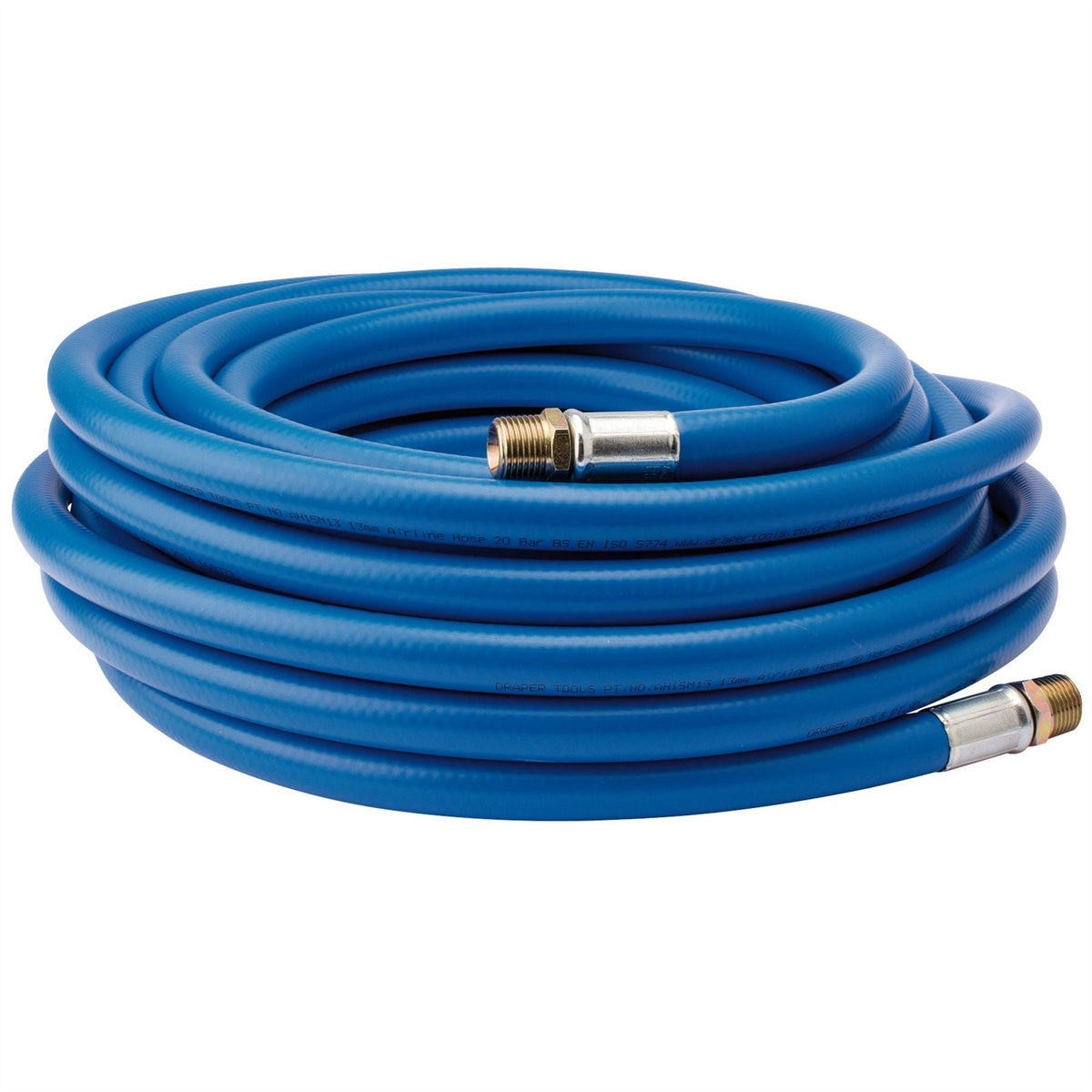 Draper Air Line Hose 15m 1/2"/13mm Bore 1/2" BSP 38344  White Rose Tools