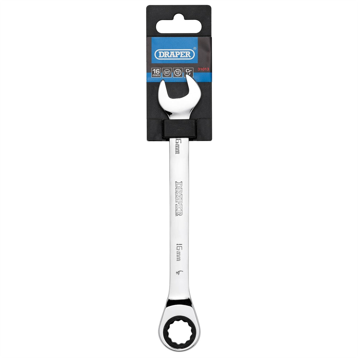 Draper Metric Ratcheting Combination Spanner 16mm 31013  White Rose Tools