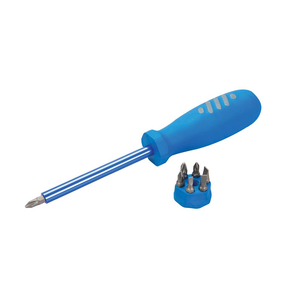 Silverline Multi-Bit Screwdriver with Telescopic Pick-Up Magnet 7 Driver Bits 250547