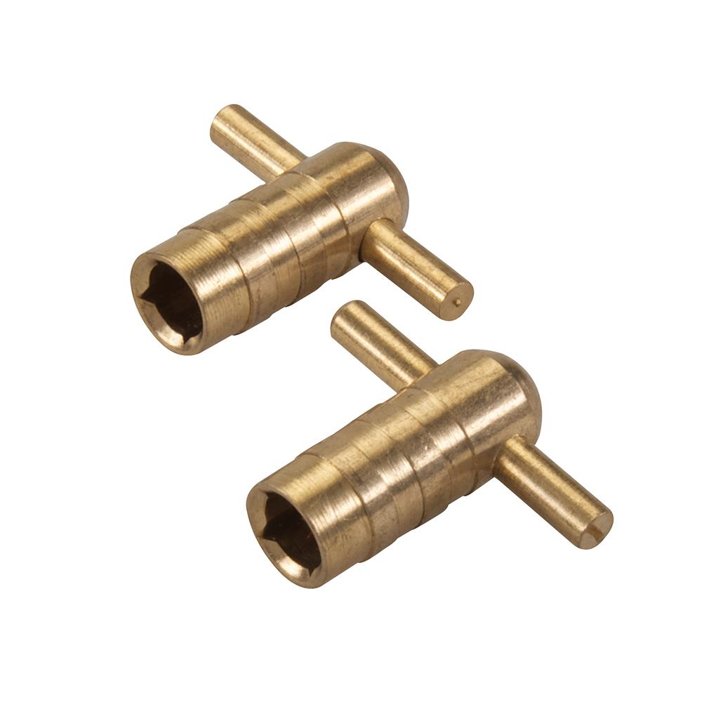 Silverline 2 Piece Radiator Bleed Key Solid Brass Plumbing Heating