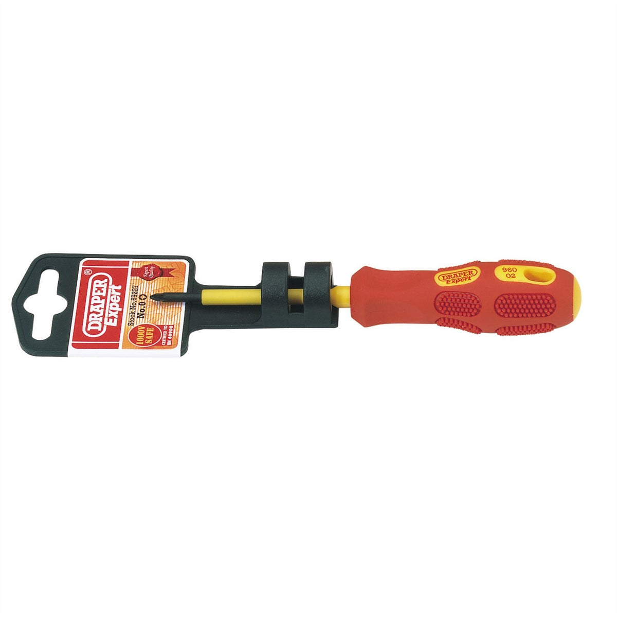 Draper Expert VDE Approved Fully Insulated PZ TYPE Screwdriver No.0 x 60mm 69227  White Rose Tools
