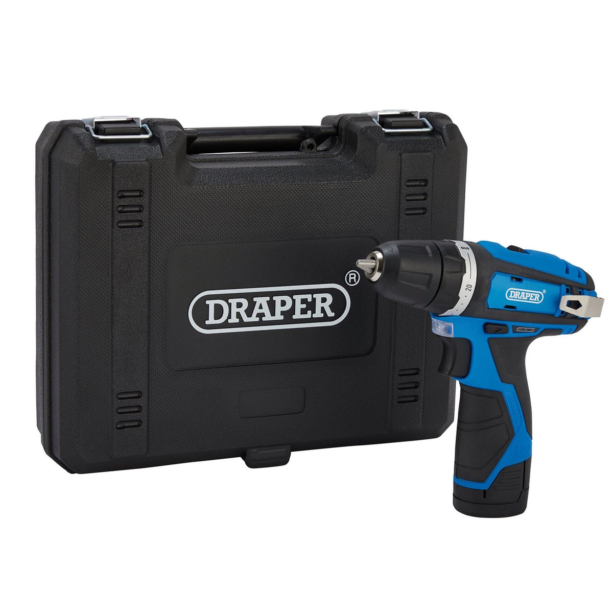 Draper 12V Drill Driver 1 x 1.5Ah Battery 1 x Fast Charger 70328  White Rose Tools