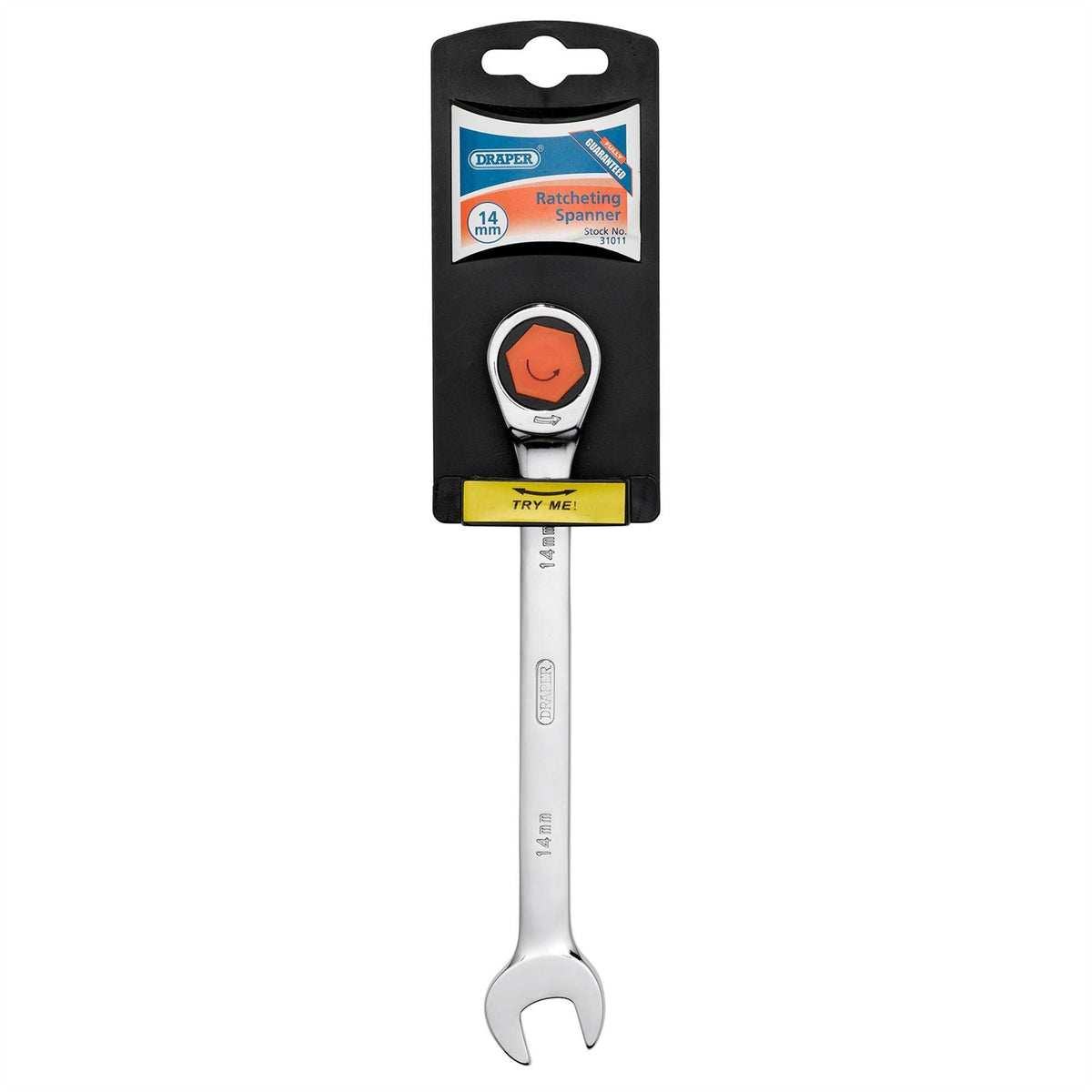 Draper Metric Ratcheting Combination Spanner 14mm 31011  White Rose Tools