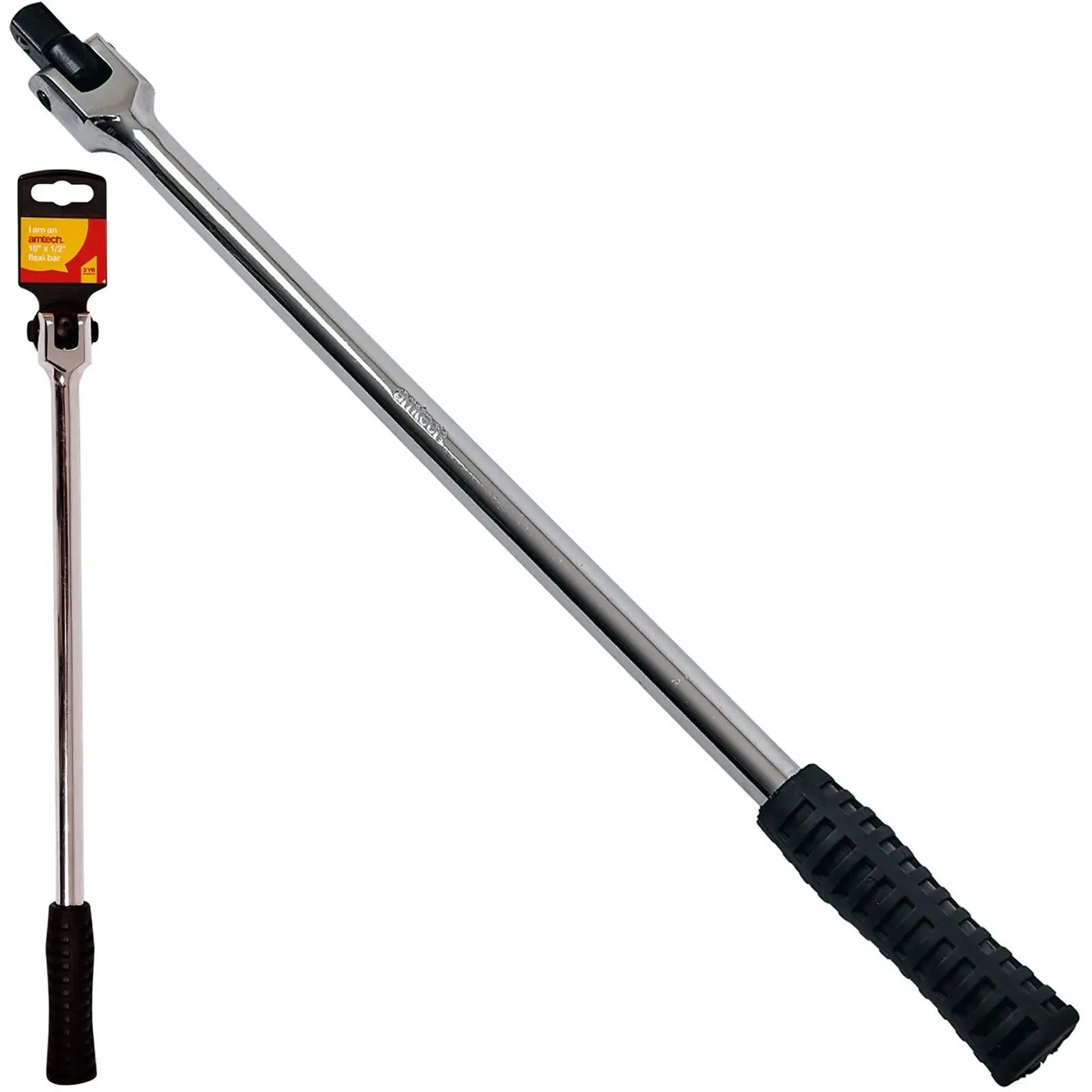 Amtech Breaker Bar Flexi Head 1/2" Drive 18" 450mm with Rubber Grip 