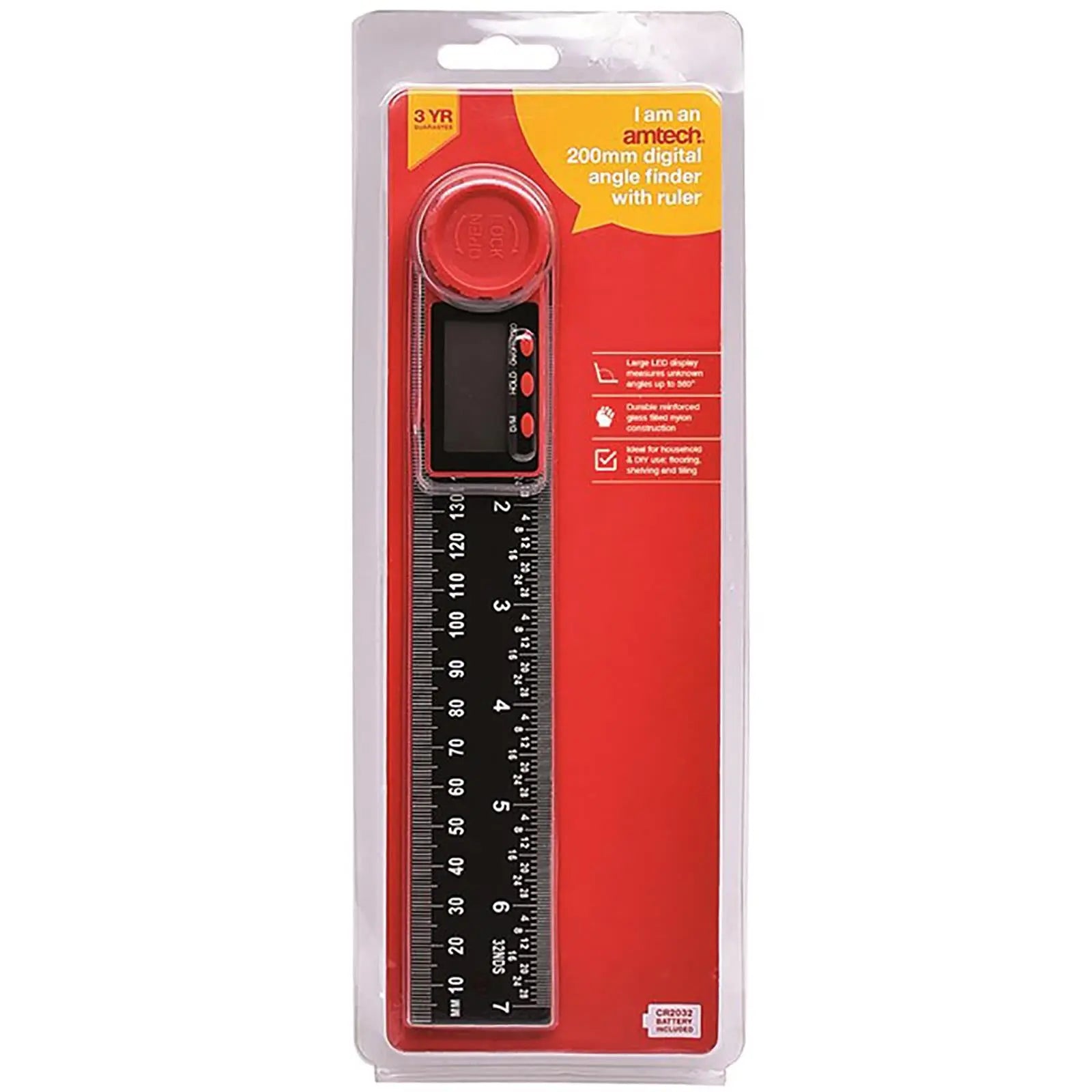 Amtech Digital Angle Finder with Ruler 200mm 