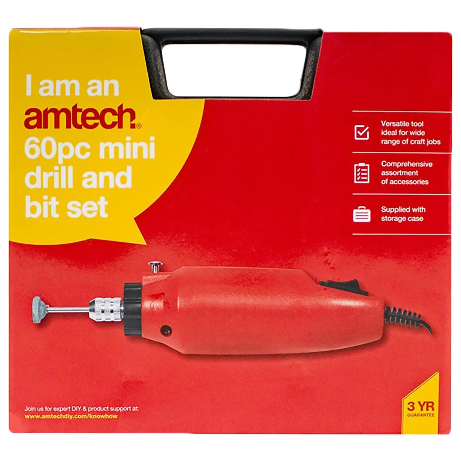 Amtech Mini Drill and Grinder Kit in Case 60 Piece 