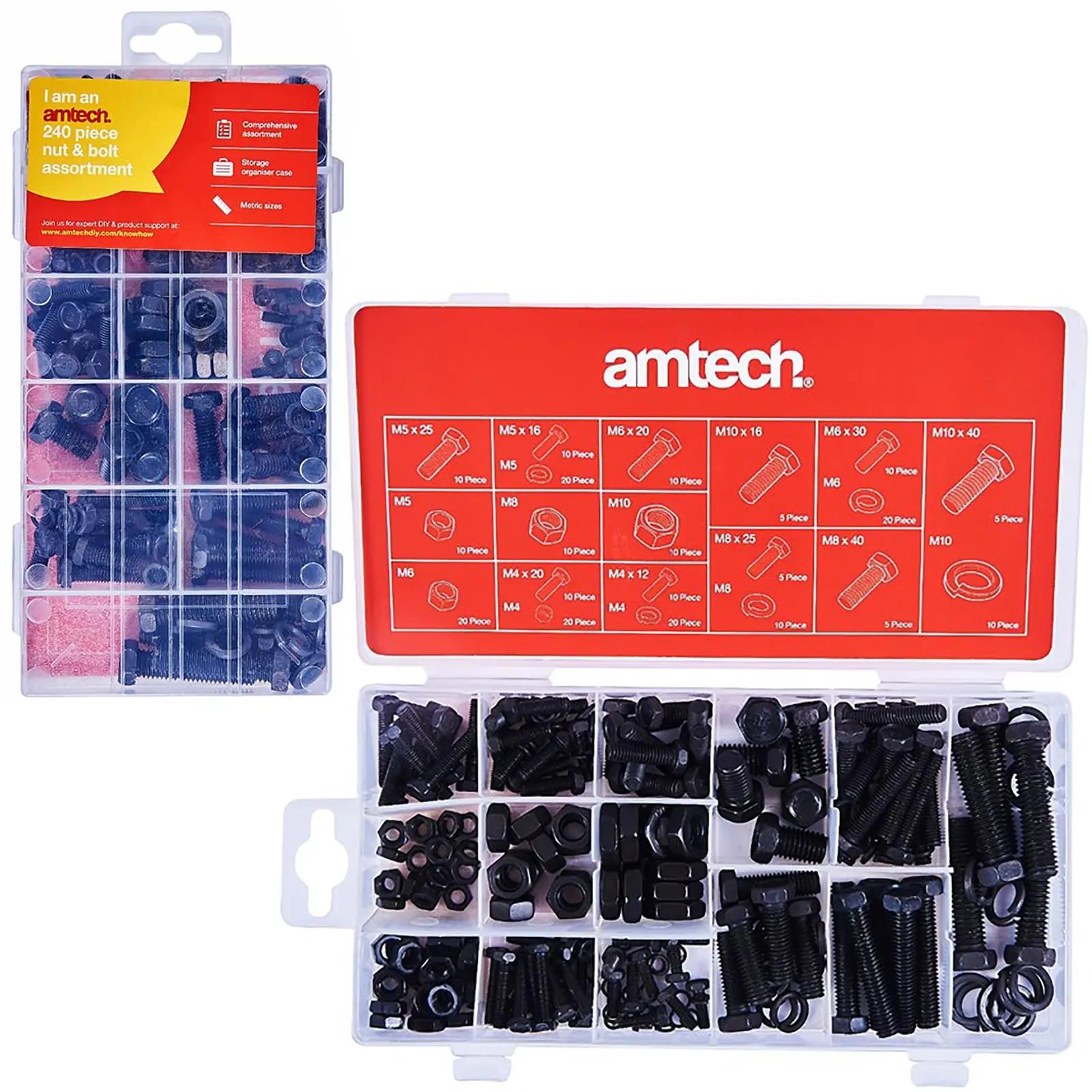 Amtech Nut And Bolt Set 240 Pieces 