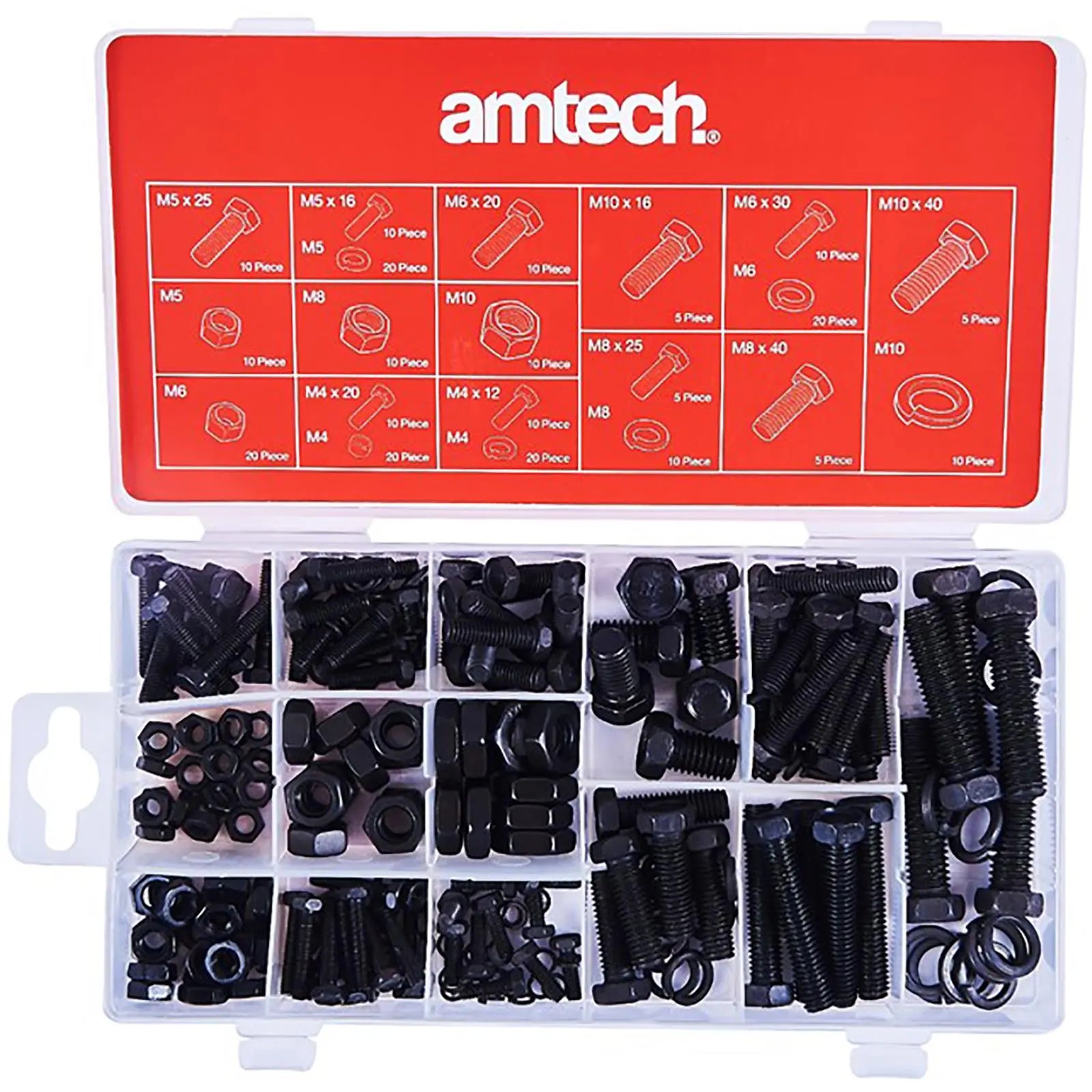 Amtech Nut And Bolt Set 240 Pieces 