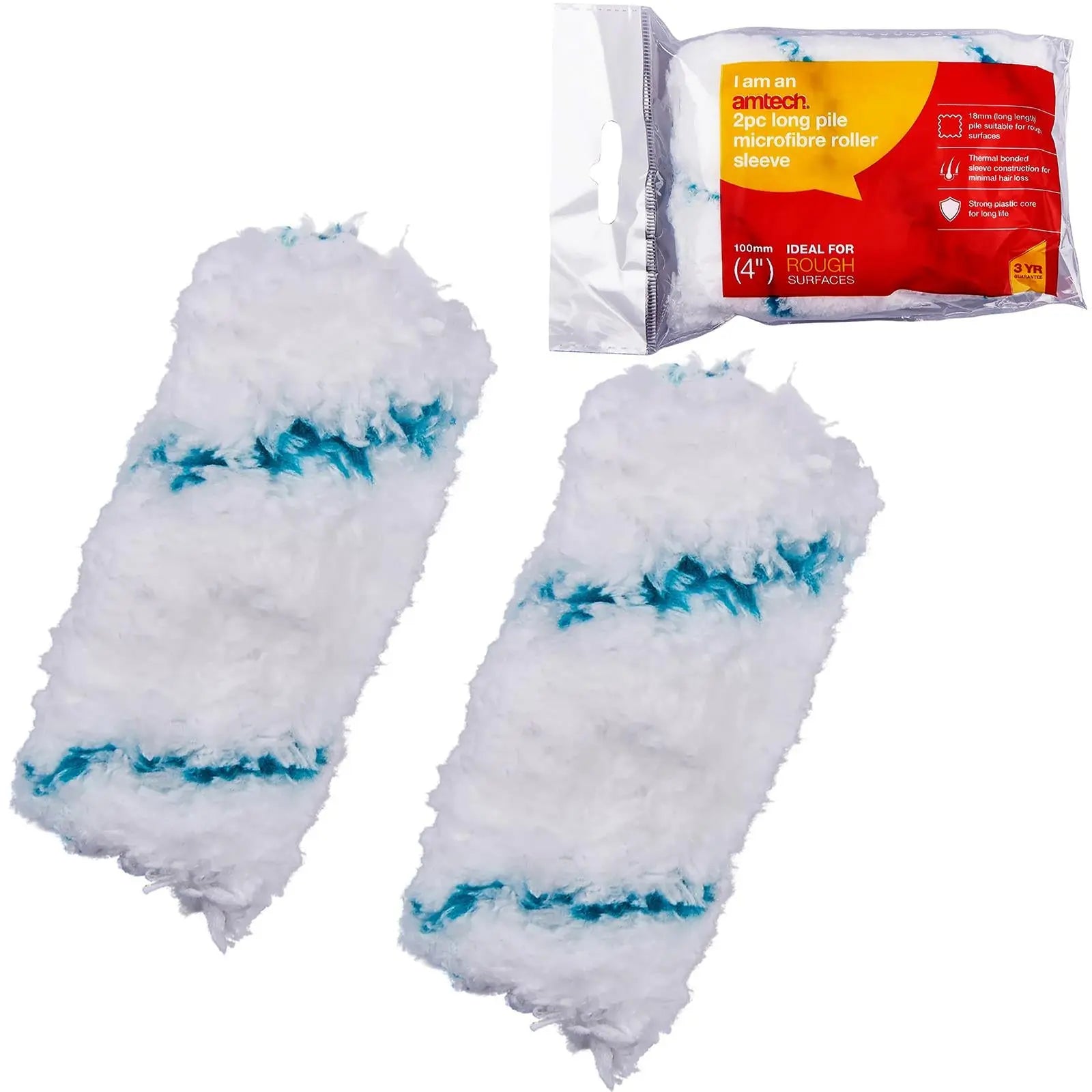 Amtech Paint Roller Sleeves 100mm (4") Mini Microfibre 2 Pack 