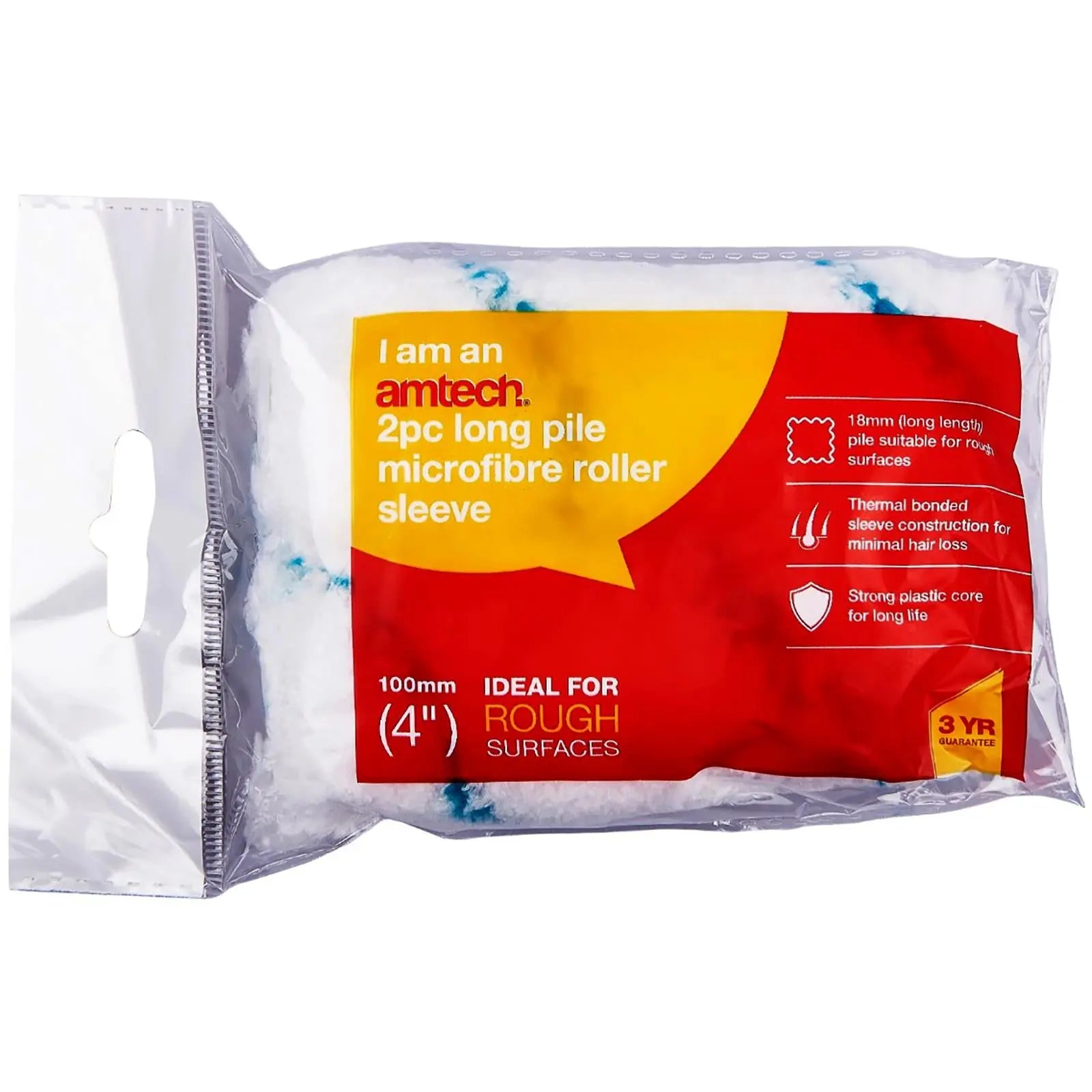Amtech Paint Roller Sleeves 100mm (4") Mini Microfibre 2 Pack 