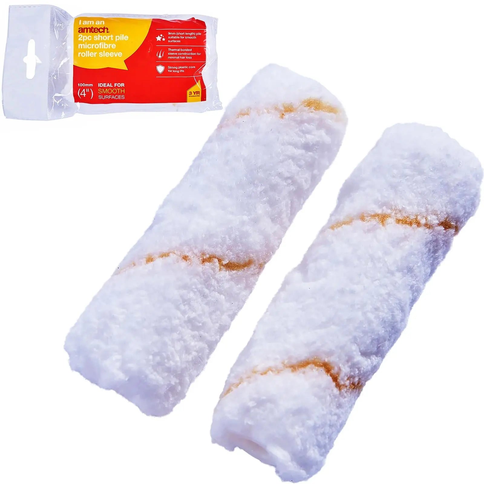 Amtech Paint Roller Sleeves 100mm (4") Mini Microfibre 2 Pack 