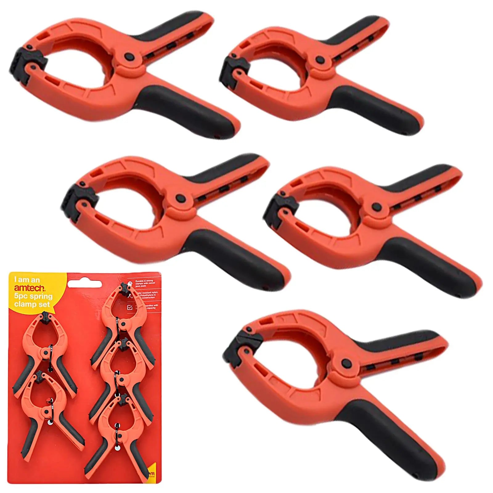 Amtech Spring Clamp Set 5 Piece 75mm (3") 