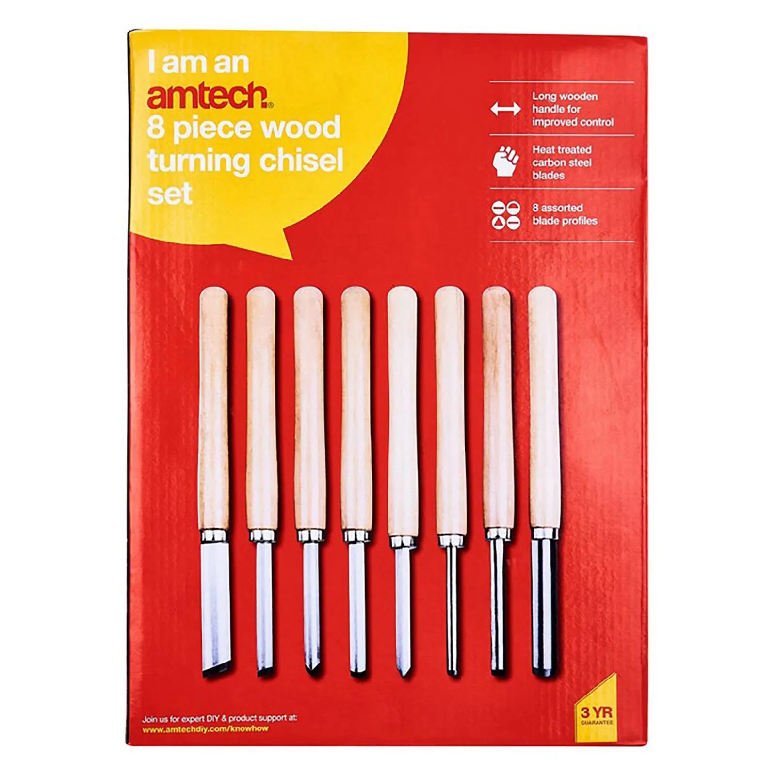 Amtech Wood Turning Chisel Set 8 Piece 