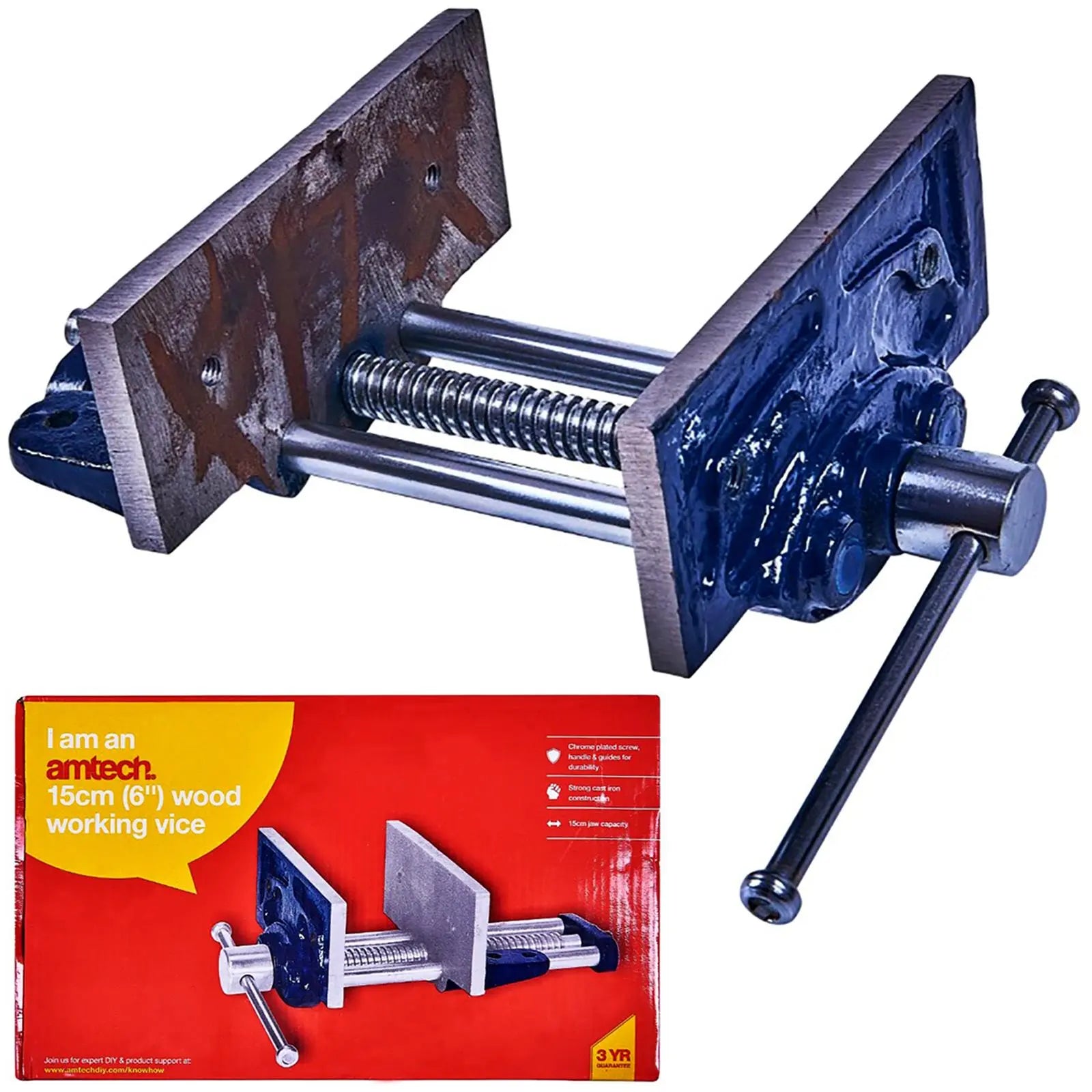Amtech Woodworking Bench Vice Table Clamp Workshop Carpenter 15cm 6  White Rose Tools