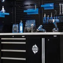 BUNKER 11 Piece Modular Storage Combo with Stainless Steel Worktop 1960mm 04503  White Rose Tools